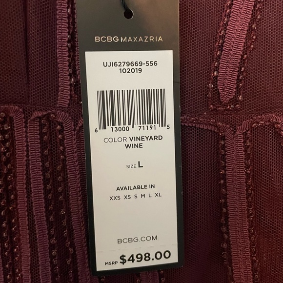 NWT BCBG Max AZRIA beaded gown LRG - Picture 8 of 12